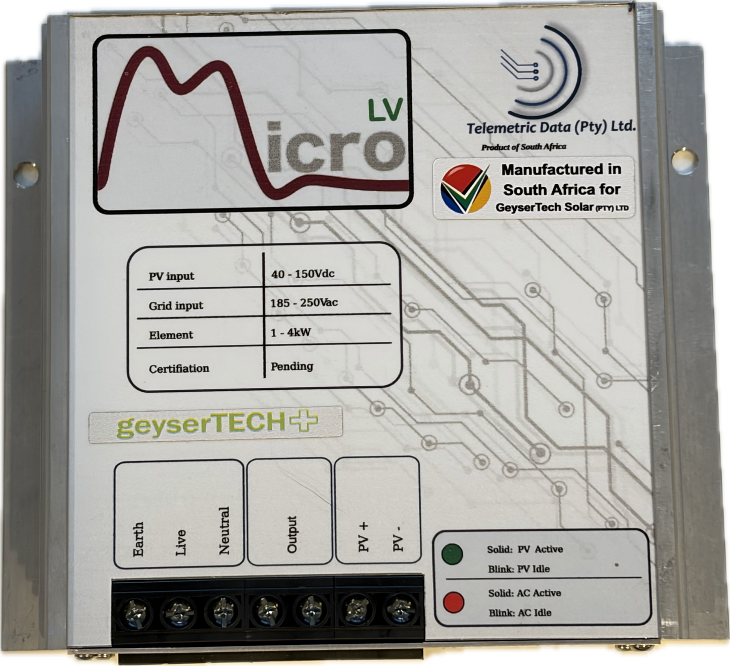 Geysertech Pi2R Micro LV (Low Voltage) Geyser Solar Controller